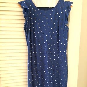 NWT Old Navy ruffle blue/white polka dot dress